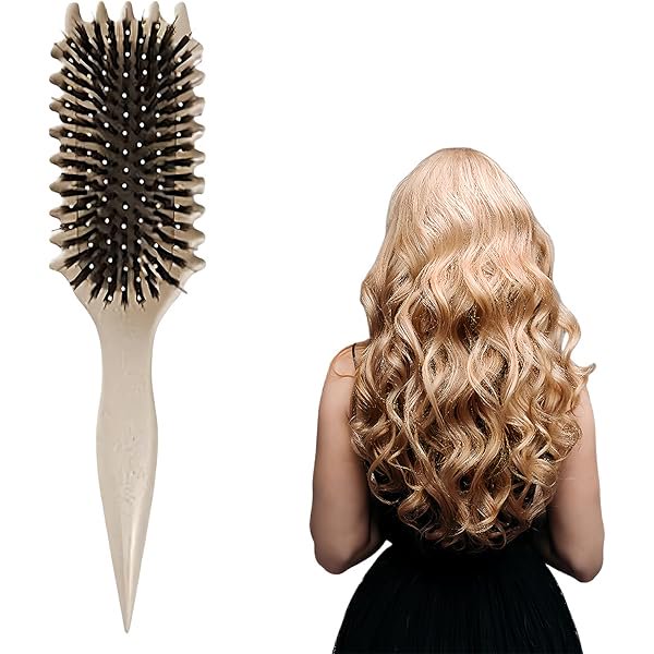 wonima11 Curl Brush, Define Styling Brush for Combing, Shaping Men's and Women's Curls, Reducing Pulling and Curl Separation (Milk White)