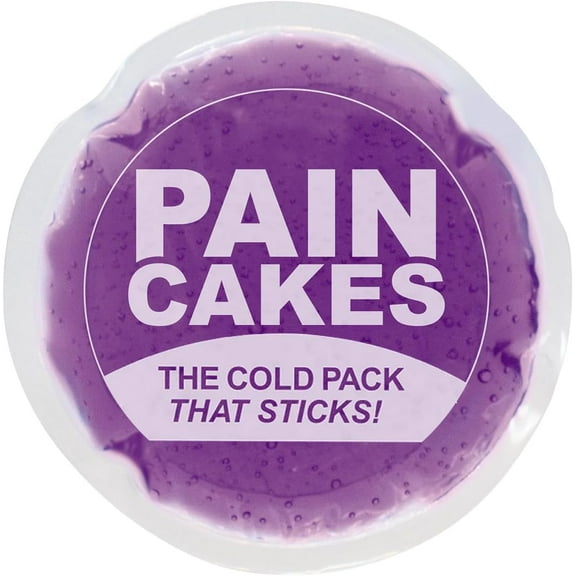PAINCAKES® 5" Large Cold Pack, Reusable and Sticks to Body, Ice Pack for Cold Therapy and Muscle Pain, Purple