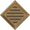thumbnail image 4 of 24"W x 24"H Diamond Gable Vent (30 3/8"W x 30 3/8"H Frame Size): Unfinished, Functional, Rough Sawn Western Red Cedar Gable Vent w/ Brick Mould Face Frame, 4 of 12