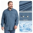 thumbnail image 4 of liyiyiyia Big and Tall Button Shirt for Men Casual Summer Work Shirts Lightweight Quick Dry Outdoor Tops 2XL-6XL, 4 of 7