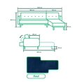 thumbnail image 3 of Sala Modular Sofá Cama Reversible de Lino Azul Con Tecnología Beehive Airflex Foam Modelo Nixon, 3 of 10