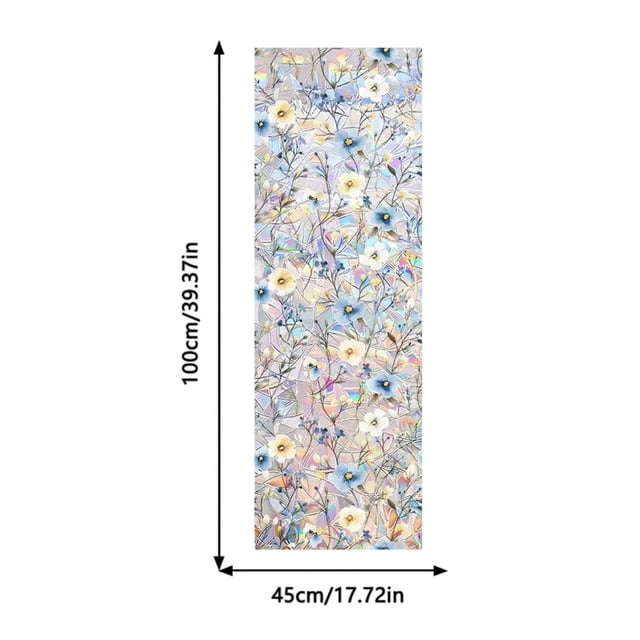 Rainbow Window Film Rainbow Sticker Bohemian Flower Plant Leaf Window Sticker Decorative Sticker Vinyl Window Adhesive Static Window Decals for Glass Windows