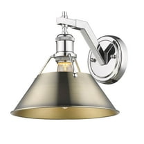 3306-1W CH-AB Golden Lighting Orwell - 1 Light Wall Sconce-9.63 Inches Tall and 10 Inches Wide-Chrome Finish-Aged Brass Shade Color