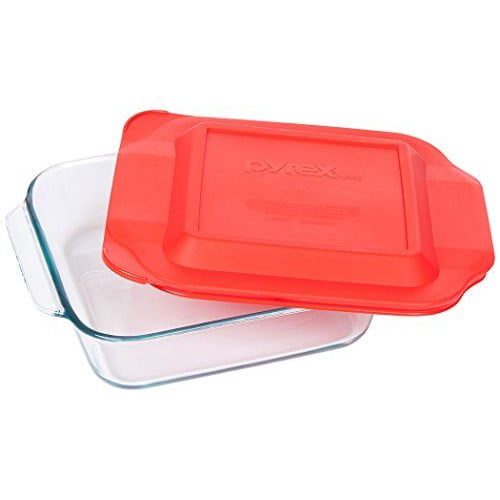 Pyrex 8 Inch Square Baking Dish with Red Lid - Walmart.com