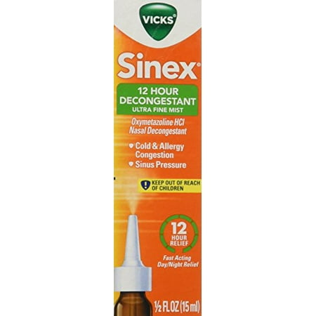 Vicks Sinex Vapospray Moisturizing 12 Hours Decongestant Ultrafine Mist - 0. 5 Oz
