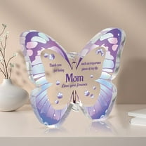 KAAYEE Engraved Acrylic Butterfly Plaque Gift for Mom, Unique Mother's Day Gift, Birthday Gift for Mom from Daughter and Son -4.5x 3.9 inches - Mom Christmas Gift, Thanksgiving Gift