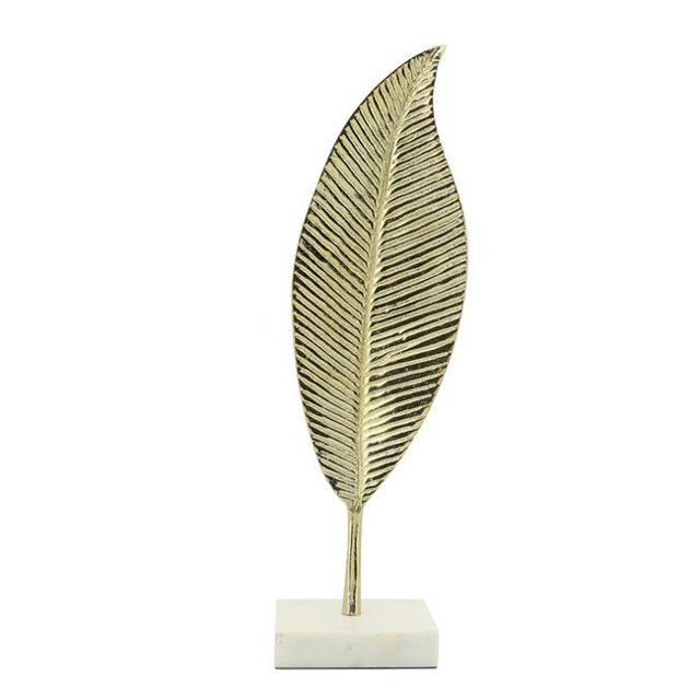 Sagebrook Home 16185-02 19 in. Contemporary Metal Leaf Table Decor, Gold