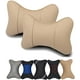 thumbnail image 1 of Almohadas para el cuello del coche, tamaño grande, de piel sintética en ambos lados, paquete de 2 piezas más reposacabezas apto para la mayoría de los coches, almohada universal para coche con relleno, 1 of 4