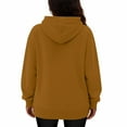 thumbnail image 4 of Womens Hoodies Pullover Comfy Hooded Oversized Long Sweatshirts Ladies Casual Fall Sweaters Tops with Pockets Brown M, 4 of 4
