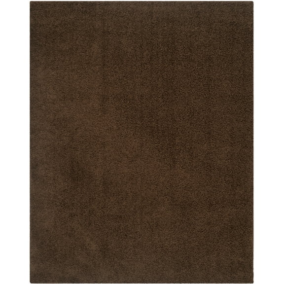 SAFAVIEH Athens Solid Plush Shag Area Rug, Brown, 8' x 10'