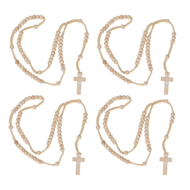 Rosario De Madera, Natural, 10 Piezas, Regalos Religiosos, Rosarios Católicos De Madera Para Hombres Y Mujeres ANGGREK Arte y Manualidades
