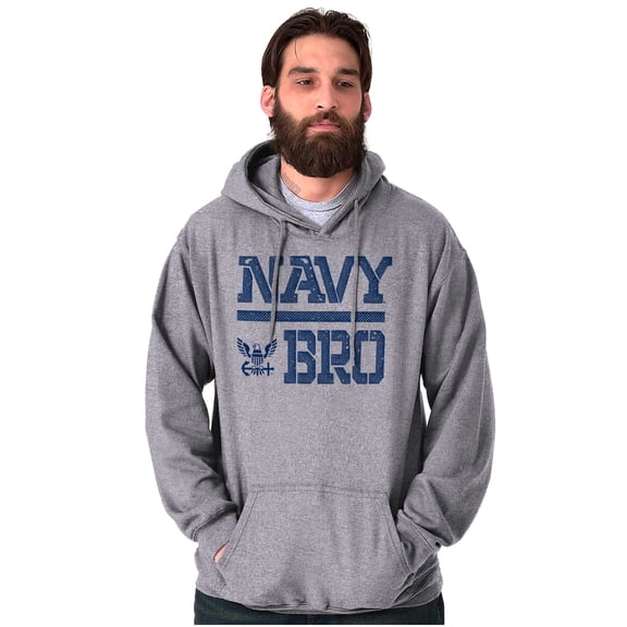 US Navy Bro Military Anchor Logo Men Big & Tall Graphic Hoodie Brisco Brands 3X