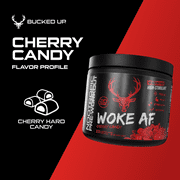 Bucked Up Woke AF Pre-Workout Powder, Increased Energy, Cherry Candy, 333 mg Caffeine, 20 Servings