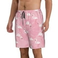 thumbnail image 2 of Disketp Men'S Swim Trunks Hawaiian Breathable Surf Beach Swimsuits Mesh Lining Beach Shorts With Pockets-Pink Flamingos And Flowers, 2 of 9