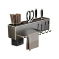 thumbnail image 6 of Homelife Kitchen Cutlery Holder Wall Mounted Cutter Holder with Hooks Carbon Steel Cutter Storage Rack for Spoon Chopsticks Rust-Resistant Kitchen Utensil Organizer, 6 of 13