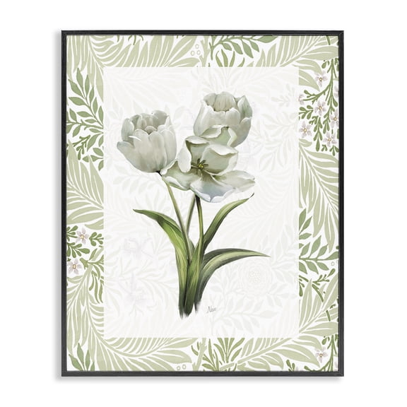 Stupell Industries Coastal Fresh Spring Tulip Bouquet Black Framed Giclee Art, 11 x 14, by Nan