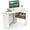 White, variant on GOFLAME Corner Desk with Storage Shelves, Triangular Computer Desk with Cable Management Holes, Laptop Workstation for Small Space, Makeup Vanity Desk for Living Room, Study, Black