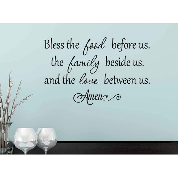 #2 Bless The Food Before us The Family Beside US 22 x 14 Vinyl Wall Quote Sticker Cooking Decor Kitchen Decorative Sticker Motivational Inspirational