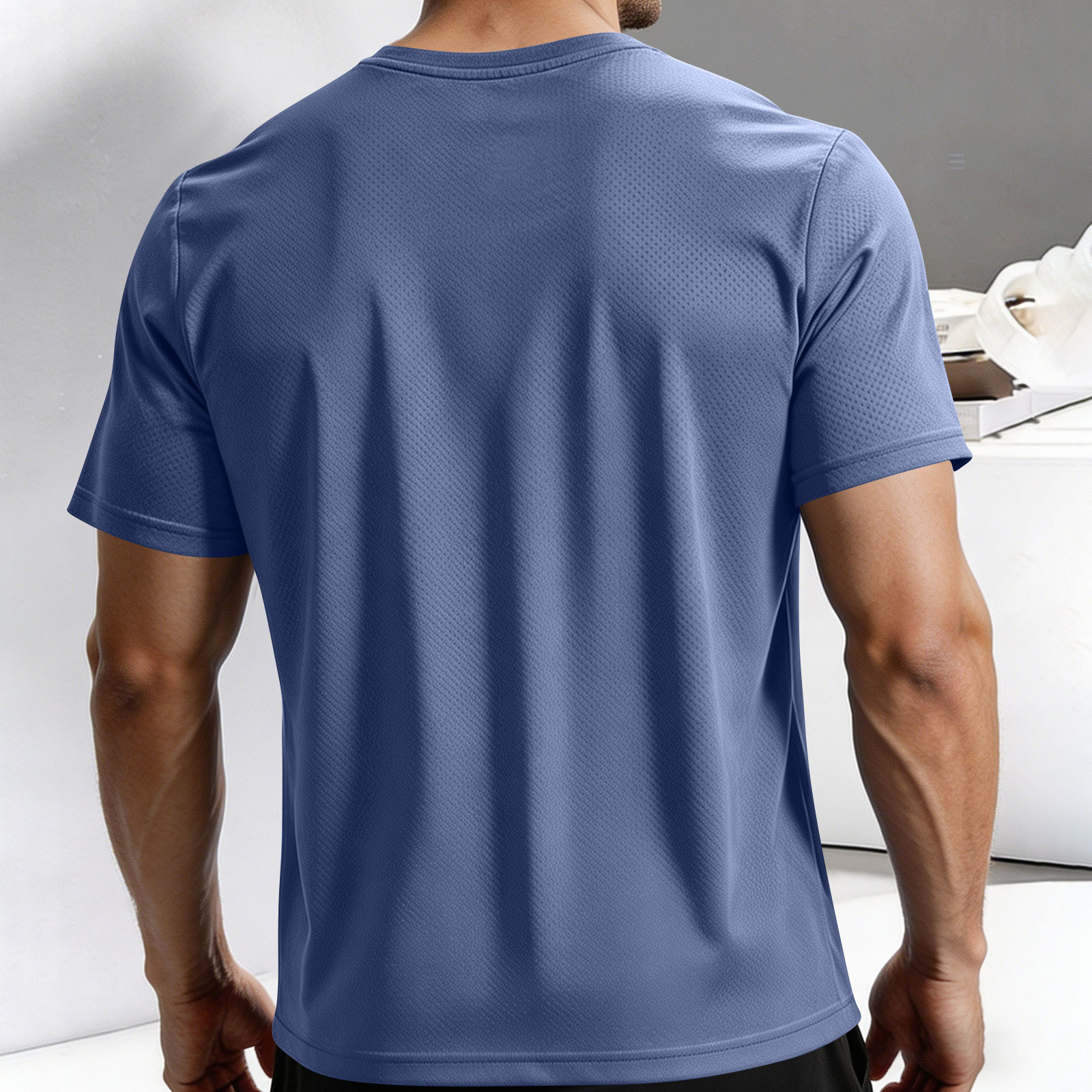 Camisetas deportivas para hombre, de enfriamiento y secado rápido, manga corta, talla extra grande, camiseta de entrenamiento holgada 7