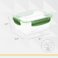 thumbnail image 2 of Superio Lock and Fresh Airtight Food Storage Containers with Lids for Kitchen Pantry Organization, BPA Free, Meal Prep Plastic Containers, 48 oz. Rectangular Sealed Container, Green, 4 pack, 2 of 7