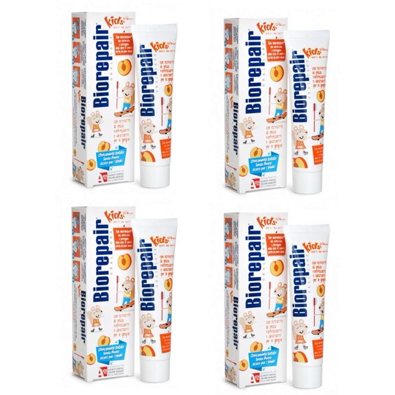 Pasta de dientes Biorepair Kids sabor durazno 50 ml pack de 4