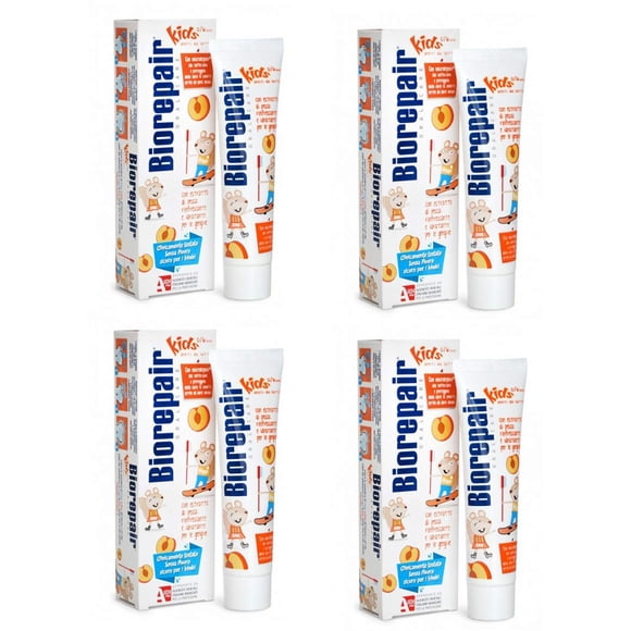 Pasta de dientes Biorepair Kids sabor durazno 50 ml pack de 4