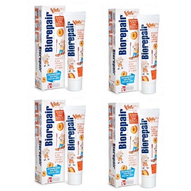 Pasta de dientes Biorepair Kids sabor durazno 50 ml pack de 4