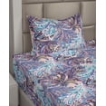 thumbnail image 2 of Ambesonne Fashion Fitted & Flat Sheet with Sham 3 Pcs Set, Colorful Swirls Psychedelic, Twin XL, Sea Blue Soft Pink, 2 of 4