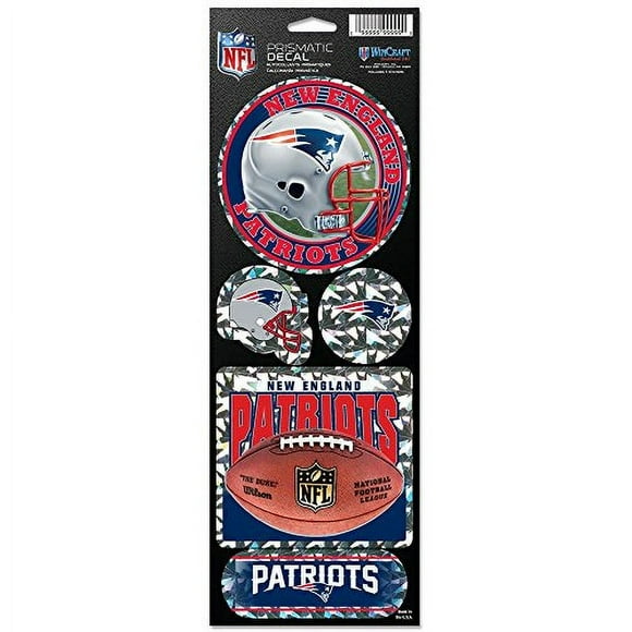 WinCraft NFL New England Patriots Pegatinas prismáticas, color del equipo, tamaño único