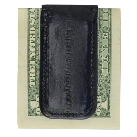 Genuine Eel Skin Leather Men's Strong Magnetic Money Clip Money Holder