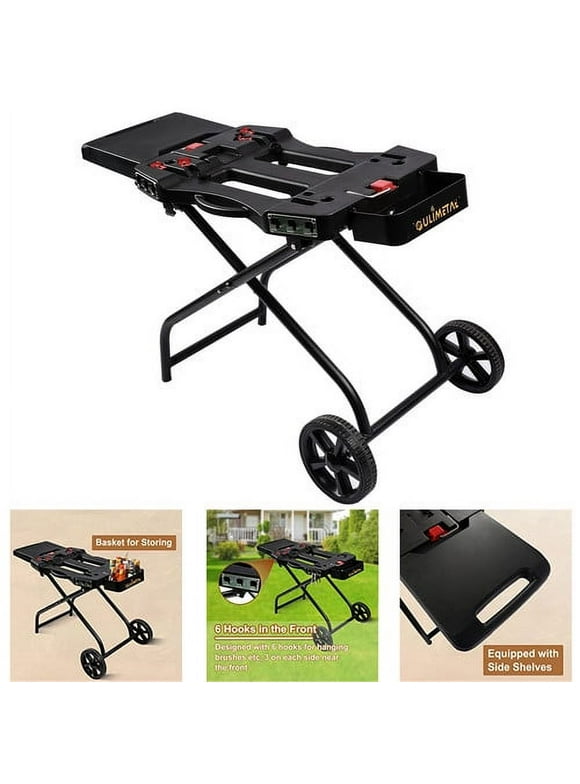 Grisun Portable Grill Cart for Weber Q1000, Q2000 Series Gas Grills and Blackstone 17 22 Table Top Griddles, Portable Griddle Stand