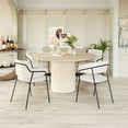 thumbnail image 6 of Marcel Dining Chair Cream Dining Chair, Modern Style, Shearling style fabric, Plywood, Indoor Dining, 6 of 13