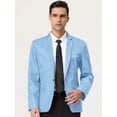thumbnail image 3 of Blazer de hombre Slim Fit Blazer de un solo botón Traje de baile de graduación Abrigo deportivo Azul claro L, 3 of 6
