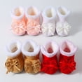 thumbnail image 6 of CAICJ98 Baby Boy Girl Boots Newborn Shoes Winter Snow Bowknot Anti-Slip Soft Sole Warm Prewalker Baby Snow Boots White,4(Infant), 6 of 7