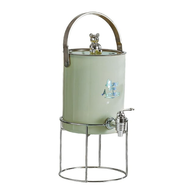 Dispensador de bebidas con soporte y tapa Jarra de agua fría Hervidor de agua fría acrílico con Verde