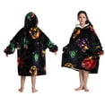 thumbnail image 2 of Blanket Hoodie for Kids Oversized Wearable Hooded Blanket Soft Warm Flannel Hoodie Sweater Blanket Animal Pattern Blanket Sweatshirt One Size Fits All Wearable Blanket with Pockets, 2 of 9