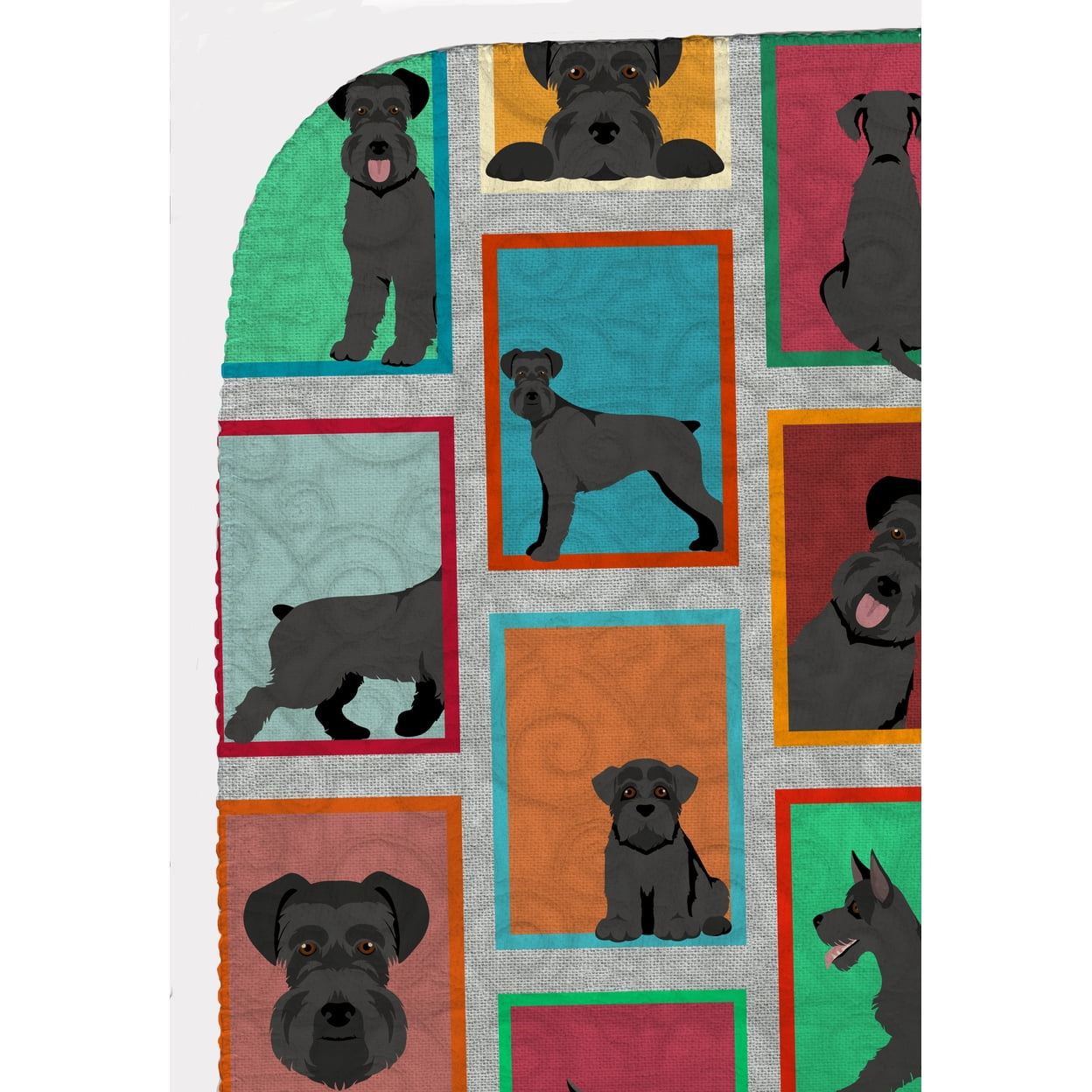 Lots of Black Schnauzer Quilted Blanket 50x60