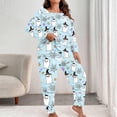 thumbnail image 4 of RMGVDSD Womens Halloween Ghost Print Pajama Sets Long Sleeve Shirts and Long Pants Loungewear Set Soft Comfy Nightwear Sleepwear Holiday Clothes, 4 of 7