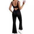 thumbnail image 5 of QATAINLAV Maternity Jumpsuit Casual Scoop Neck Flare Leg Overalls Sleeveless Full Length Rompers Pregnancy Yoga Bodysuit for Women Black M Prime Today, 5 of 7