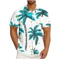 thumbnail image 2 of UVEASISHA Floral Button Down Shirts for Men Big and Tall Hawaiian Shirt Short Sleeve Regular Fit Beach Shirts Summer Casual Tropical Aloha Shirt Mint Green 3XL, 2 of 6