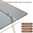 thumbnail image 4 of Holaki Glass Coffee Table, Rectangle Tempered Glass Table, 2-Tier Center Table  with Clear Tempered Glass Top Metal Leg, Mordern Home Office Furniture, 4 of 7