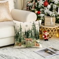 thumbnail image 3 of Christmas Winter Pillow Covers 18x18 Inch Set of 2 Red and Black Xmas Trees Decorative Throw Pillow Cover Watercolor Nature Forest Decoration Holiday Farmhouse Pillow Case for Home Sofa Decor White, 3 of 6