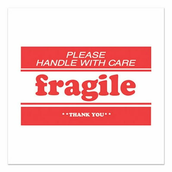 Decker Tape Products DL1271B 2 x 3 in. Decker Tape Fragile & Please Handle with Care & Thank You Label&#44; White & Red
