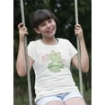 thumbnail image 2 of Cute Frog On A Water Lily Leaf T-Shirt Juniors -Image by Shutterstock,  x-Large, 2 of 4