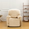 thumbnail image 4 of Lapalife Recliner Couch Covers Velvet Plush 4-Pieces Recliner Chair Slipcovers with Elastic Bottom, Beige, 4 of 8
