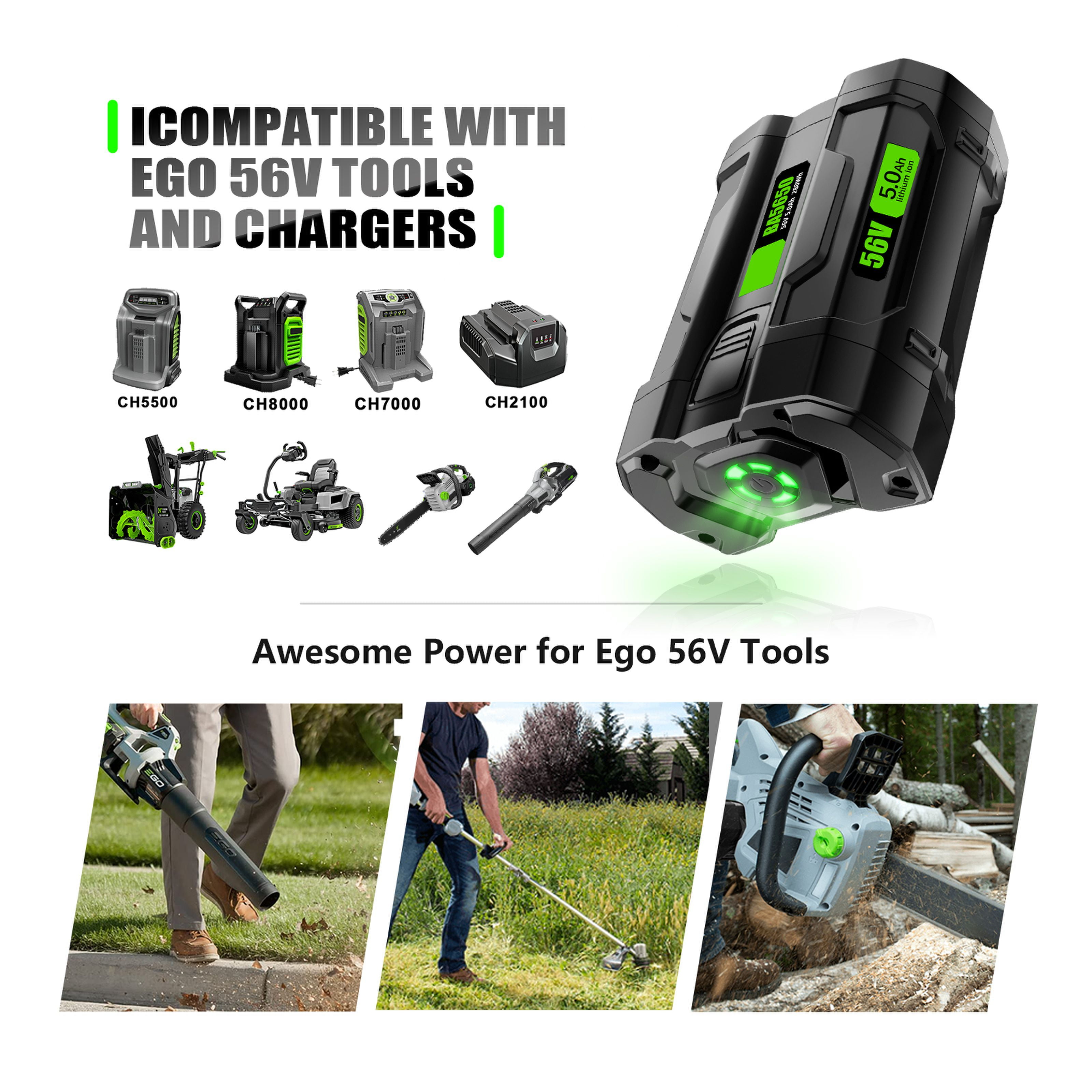 TenHutt 3.5Ah Replacement Battery for Ego 56V Battery Lithium-Ion Compatible with Ego 56V Cordless Power Tools