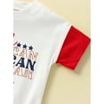 thumbnail image 5 of Bagilaanoe 4th of July Newborn Baby Boy Girl Rompers Letter Print Short Sleeve Bodysuit 6M 12M 18M 24M Infant Summer One Piece Short Jumpsuit for Independence Day, 5 of 8