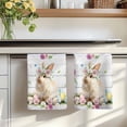 thumbnail image 7 of Easter Bunny Kitchen Towels Set of 1, Spring Daisy Flower Colorful Eggs White Wooden Absorbent Dish Towels for Kitchen, Microfiber Hand Towel, Quick Drying Tea Towel for Cleaning Dishcloths, 7 of 7
