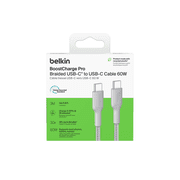 Belkin Braided USB-C to USB-C Cable ( 10ft, 60W) - Soft, Flexible Fast-Charging Cable, Type C Charger Cord for iPhone 16 & 15 Series, Galaxy S25, MacBook, iPad Pro, More - Gray (USB 2.0,)