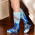 thumbnail image 6 of Sierra Socks Gliding Through Paradise Pattern Unisex Socks, Blue Color Socks, Everyday Socks, 6 of 6